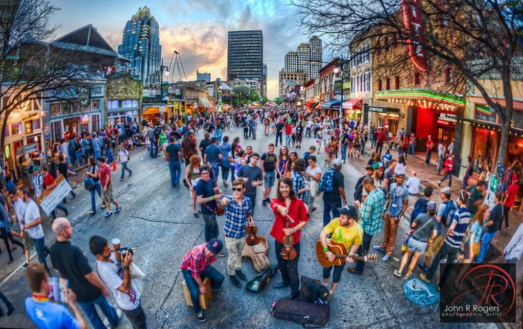 Street Bands Entertaining at 2012 SXSW; Austin Texas - Image of Entertainment, "planning and prepara